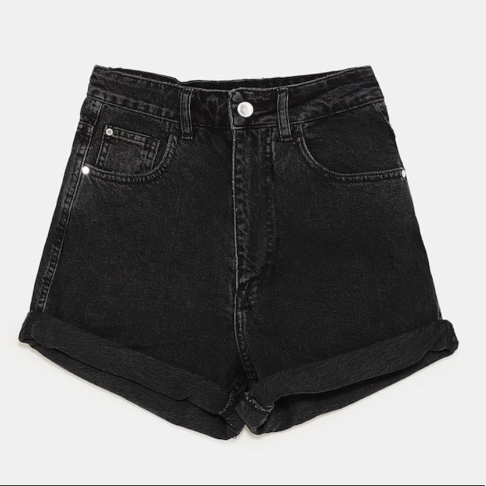 Zara Mom Fit Jean Shorts